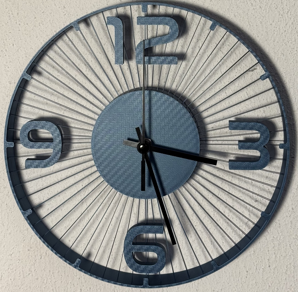 Large 3D Printed Modern Wall Clock – Minimalist Open Frame Designer Clock (Approx. 22 cm Size)