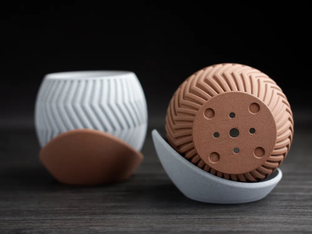 7Art 3D Geometric Textured Plant Pot with Drainage Tray – Modern Decorative Planter