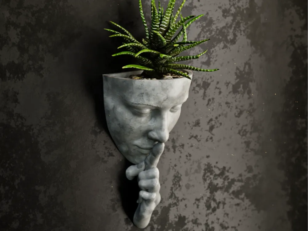 7Art 3D Silent Face Wall Planter – Modern Sculptural Hanging Pot