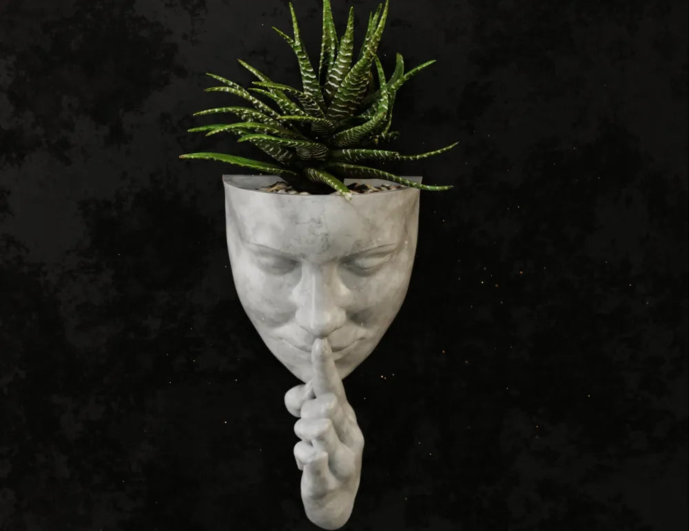 7Art 3D Silent Face Wall Planter – Modern Sculptural Hanging Pot