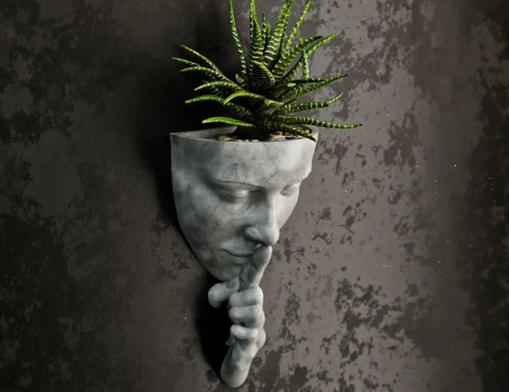 7Art 3D Silent Face Wall Planter – Modern Sculptural Hanging Pot