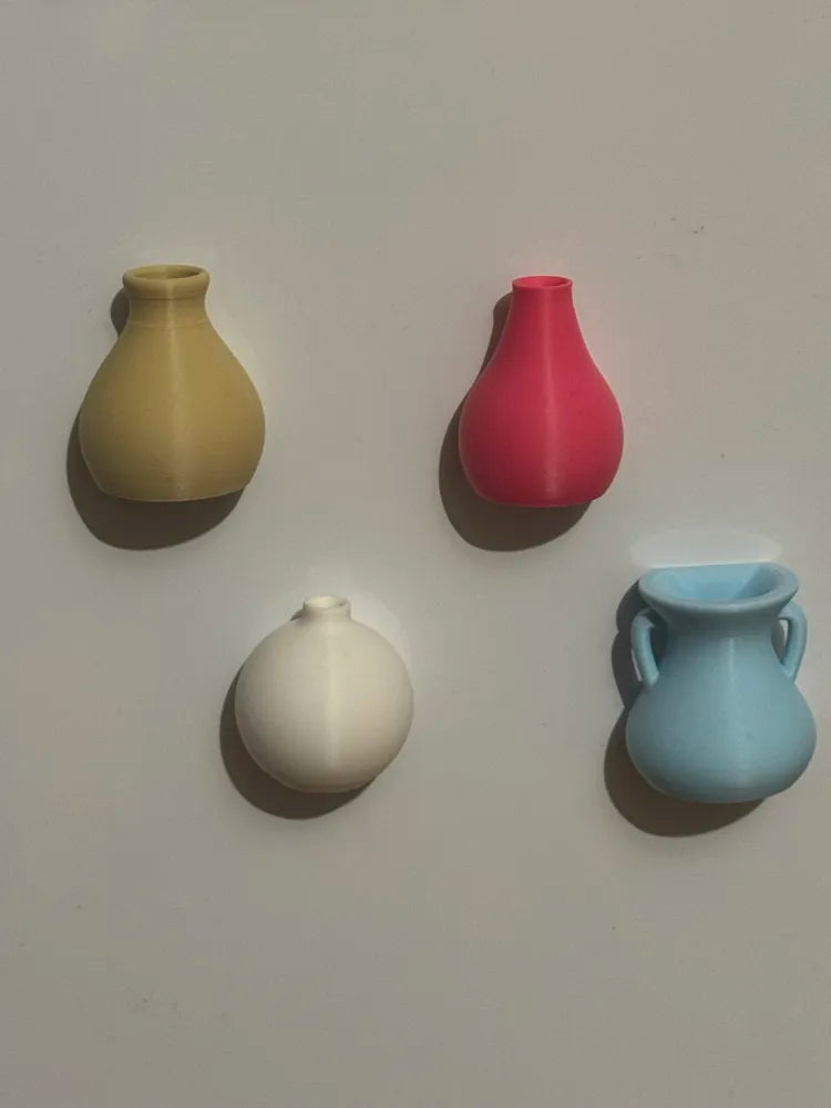 7ART 3D – Mini Magnetic Flower Vase Set (Pastel Collection)
