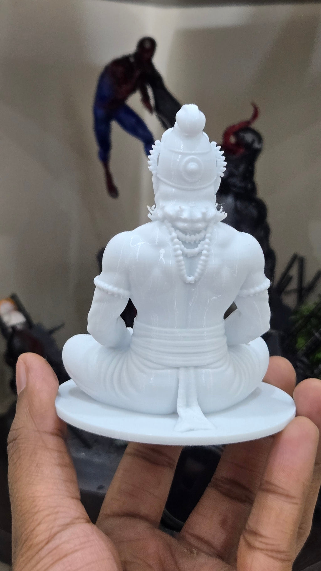 Meditating Lord Hanuman Statue – 3D Printed Hanuman Idol with Ram Naam for Home Temple, Spiritual Decor & Meditation