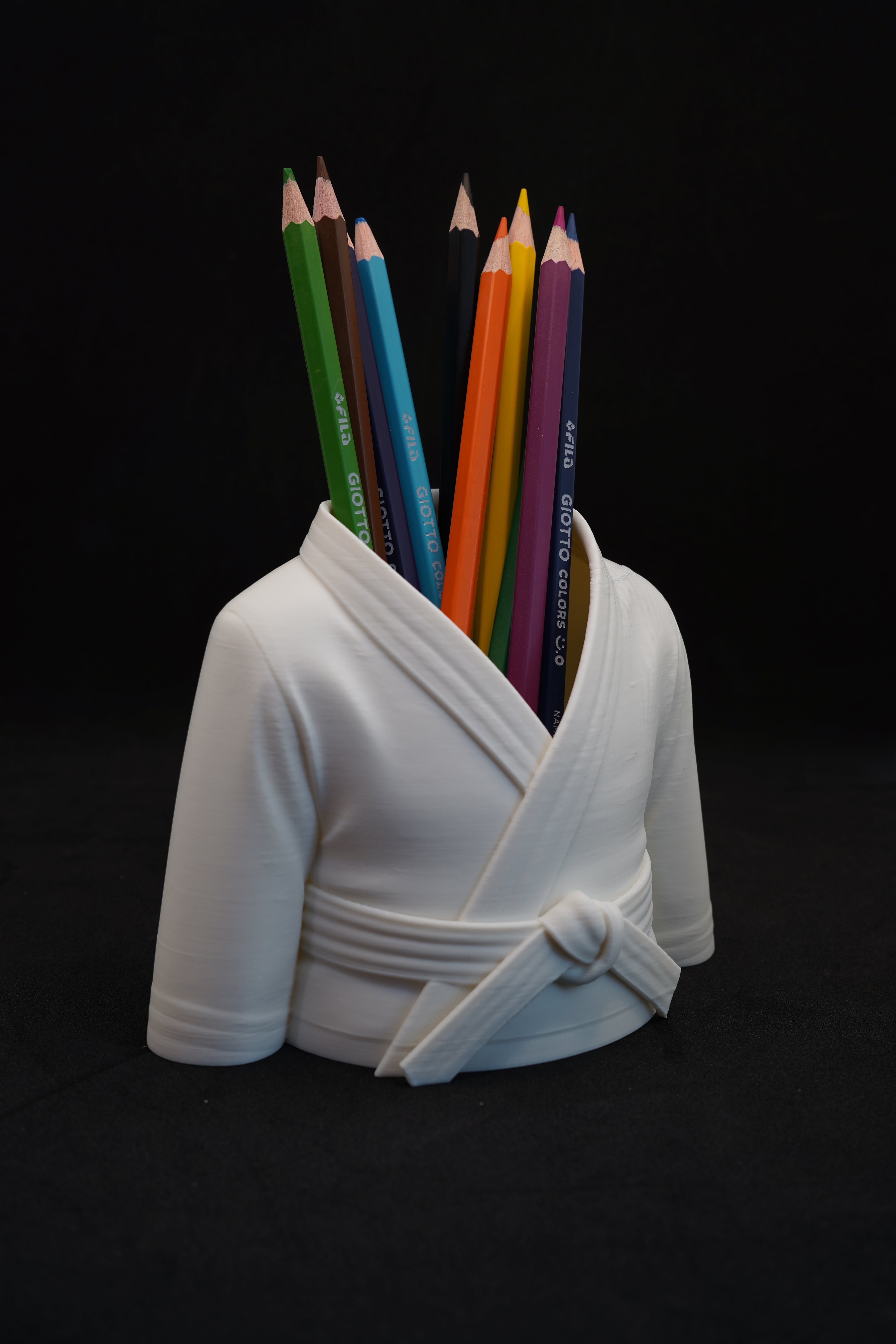 Karate Uniform Pencil Holder – Creative Desk Organizer (3D Printed) (SIZE APPROX: 10 TO 15CM)