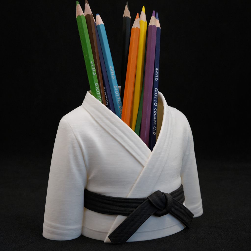 Karate Uniform Pencil Holder – Creative Desk Organizer (3D Printed) (SIZE APPROX: 10 TO 15CM)