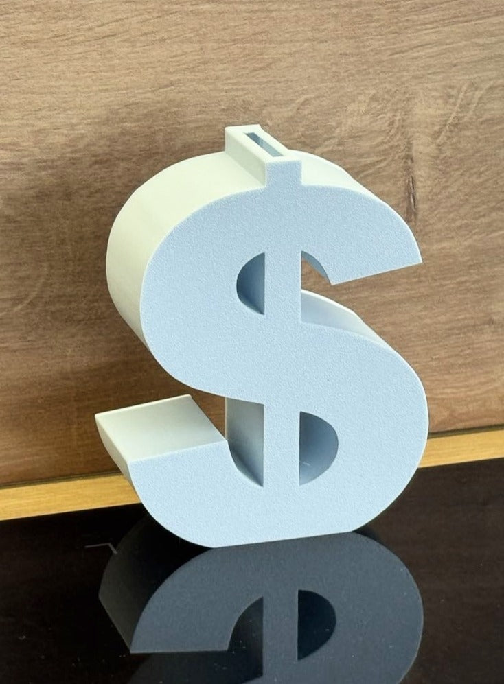 Dollar Sign Money Bank – Modern $ Shaped Savings Box
