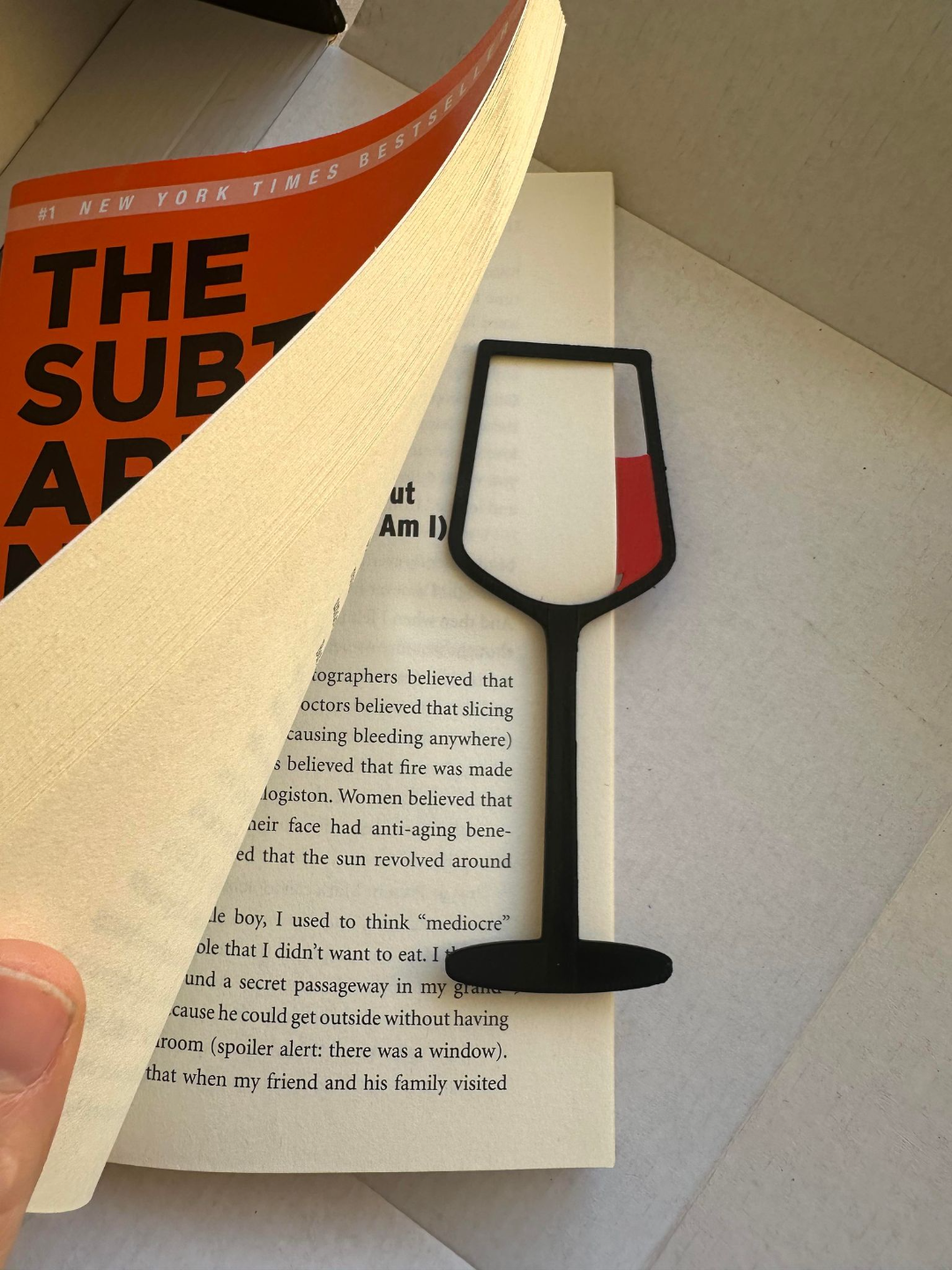 Wine Glass Bookmark – 3D Printed Red Wine Book Marker for Book Lovers | Unique Reader Gift
