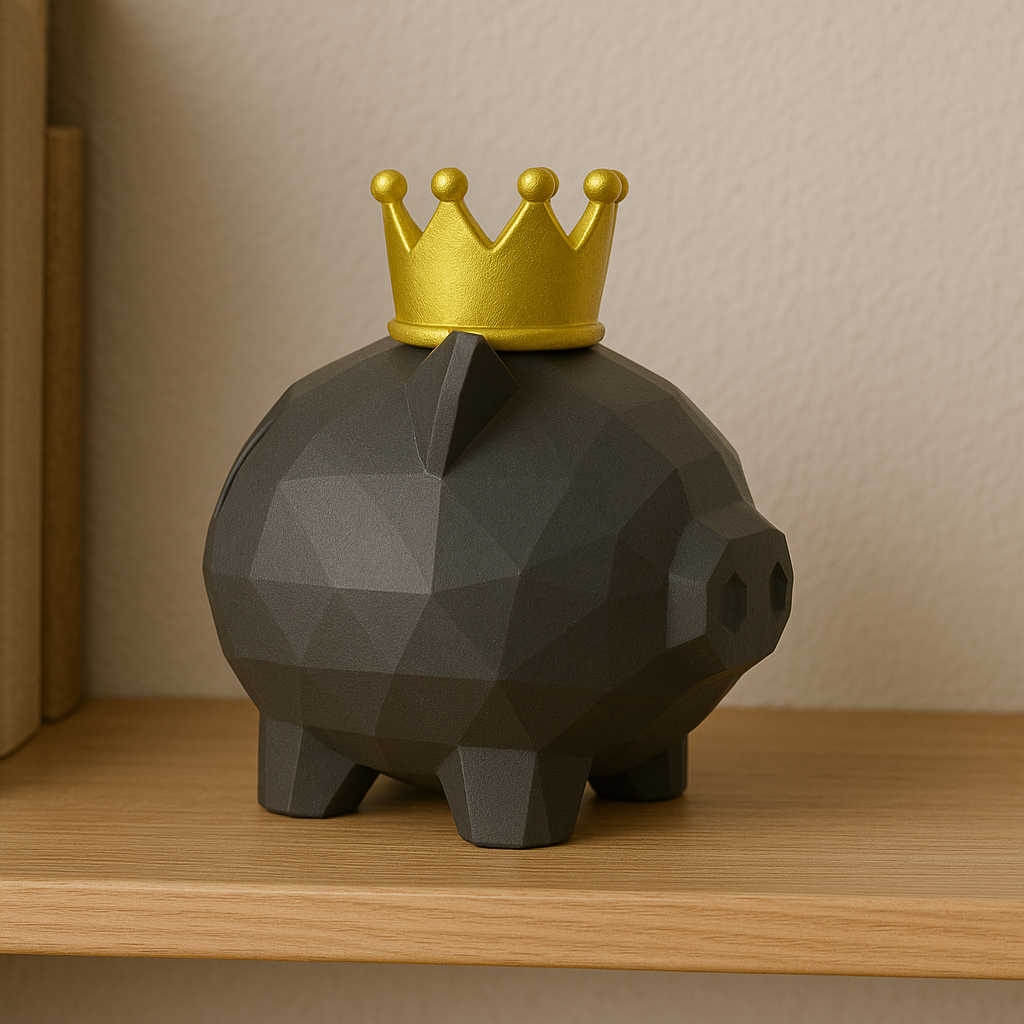 The Crowned Savings King – Modern Piggy Bank