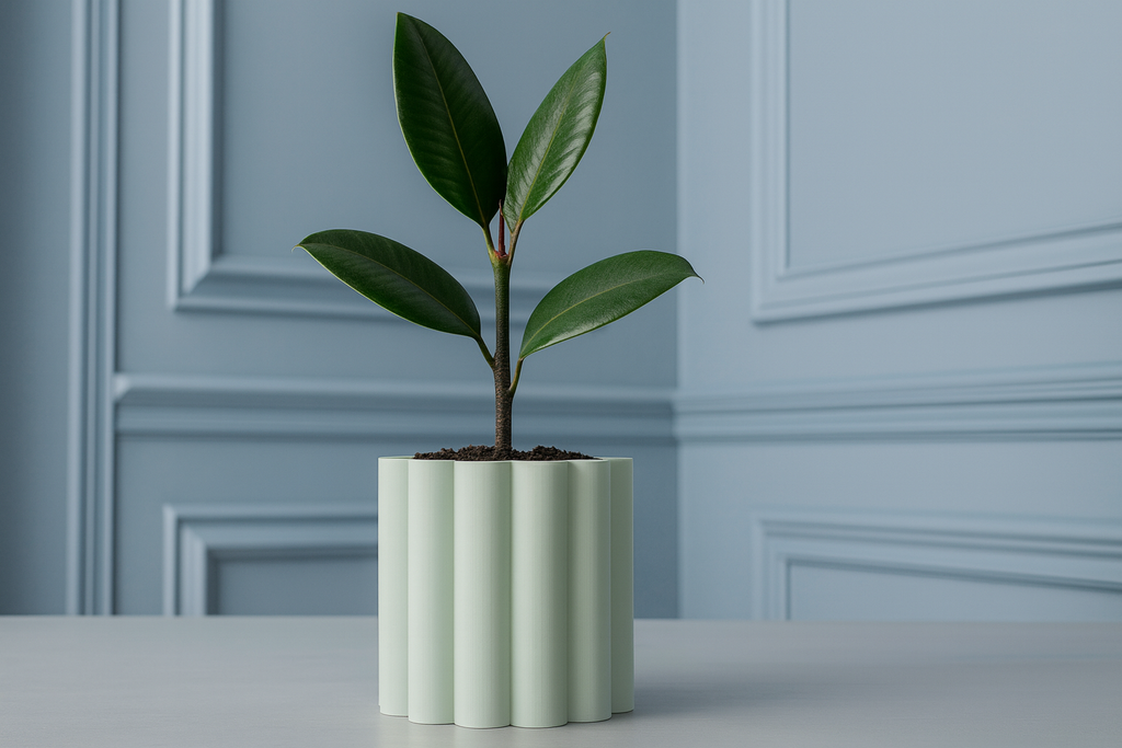 Modern Fluted Planter Pot – Minimalist Indoor Plant Holder