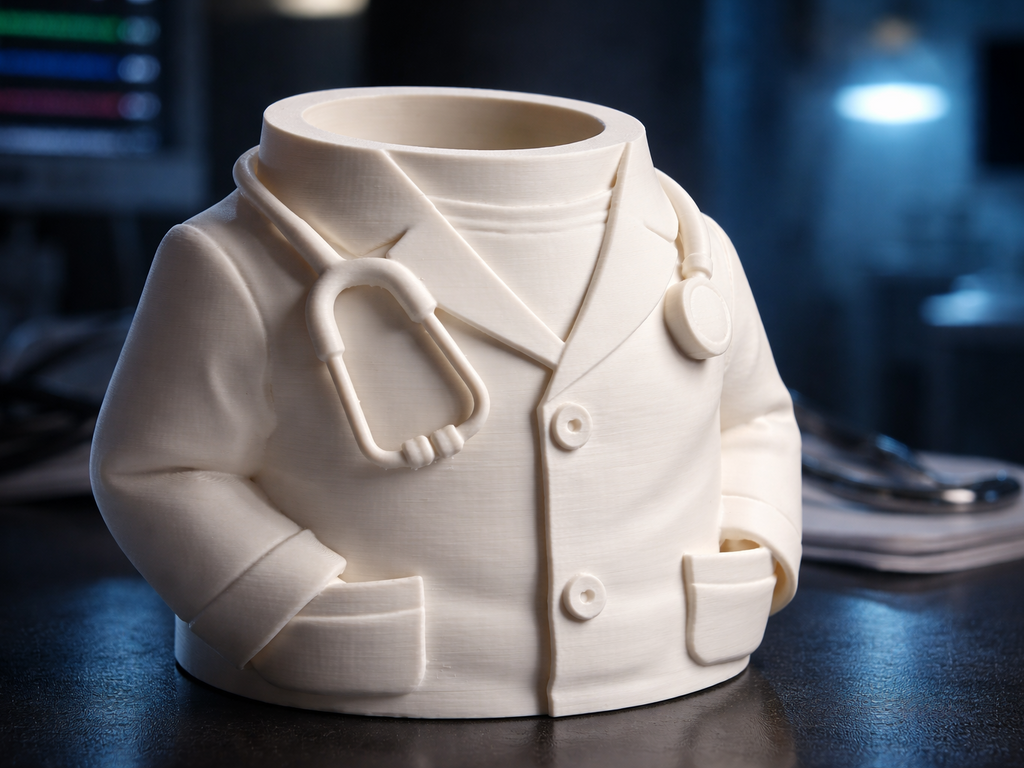 Doctor Coat Pen Holder – Creative Medical Desk Organizer (3D Printed)