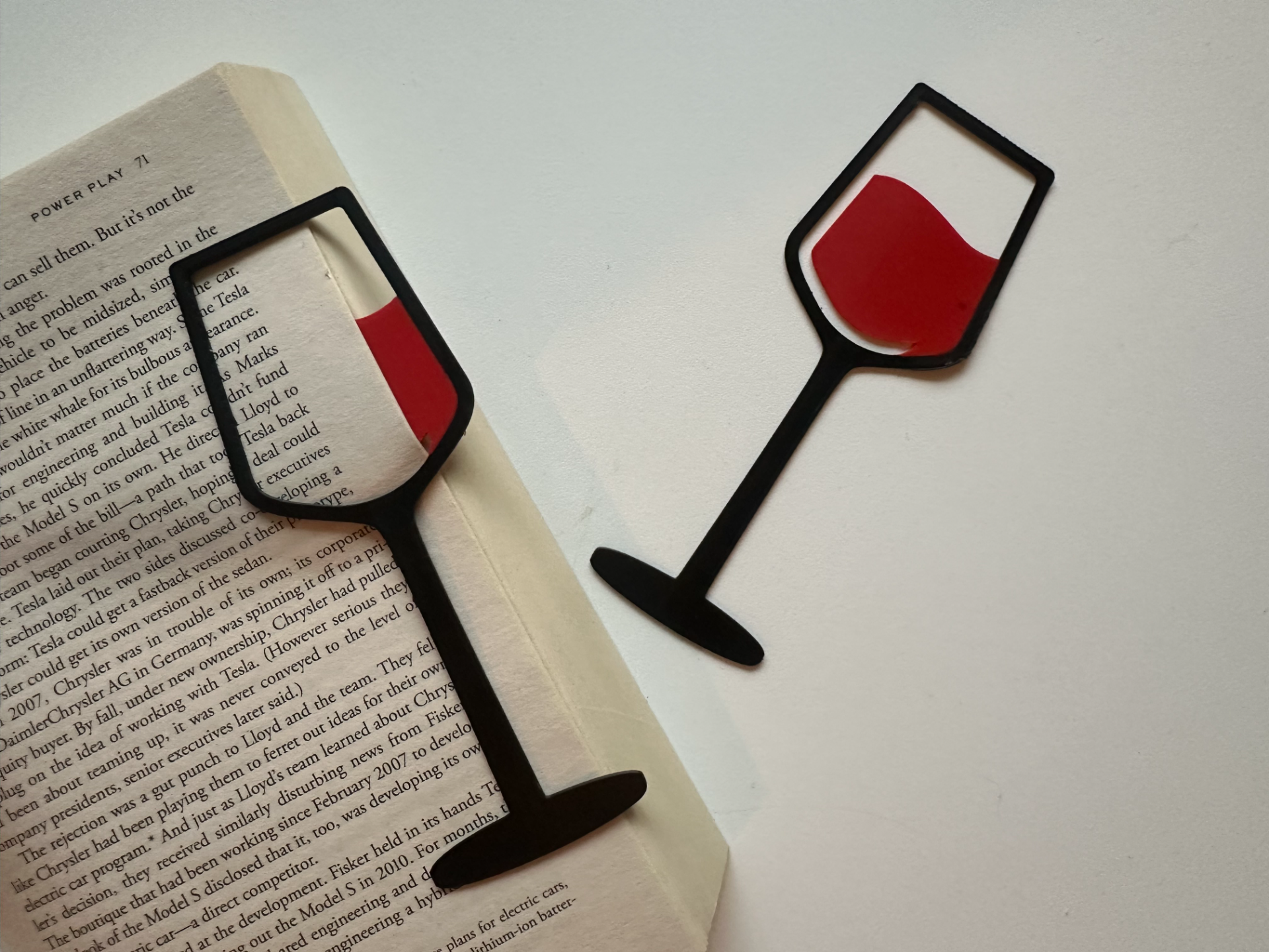 Wine Glass Bookmark – 3D Printed Red Wine Book Marker for Book Lovers | Unique Reader Gift