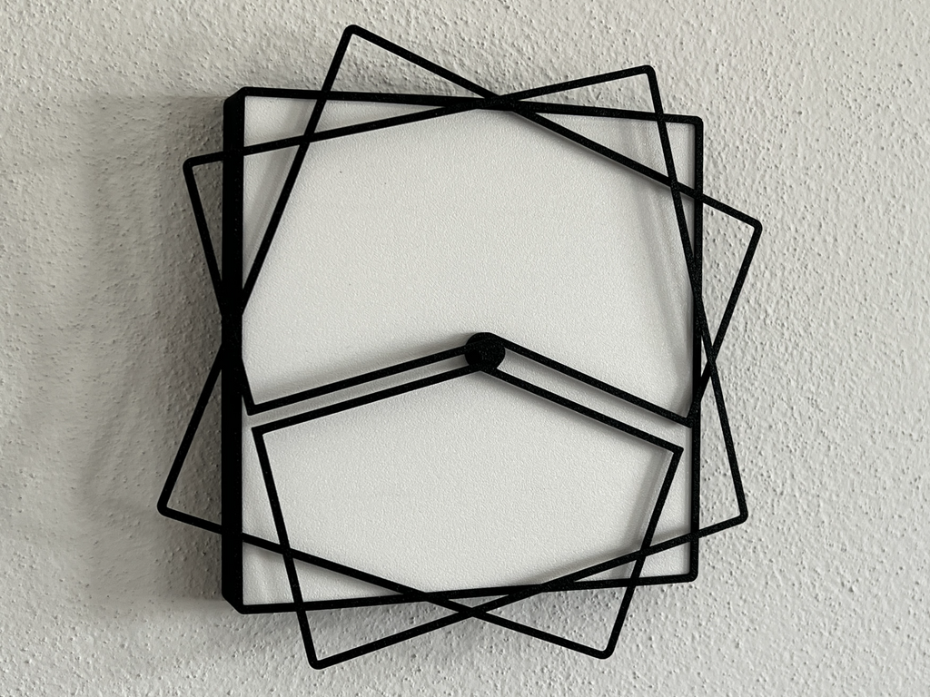 Modern 3D Printed Geometric Wall Clock – Minimalist Black Designer Clock (Approx 18 to 22 cm Size)