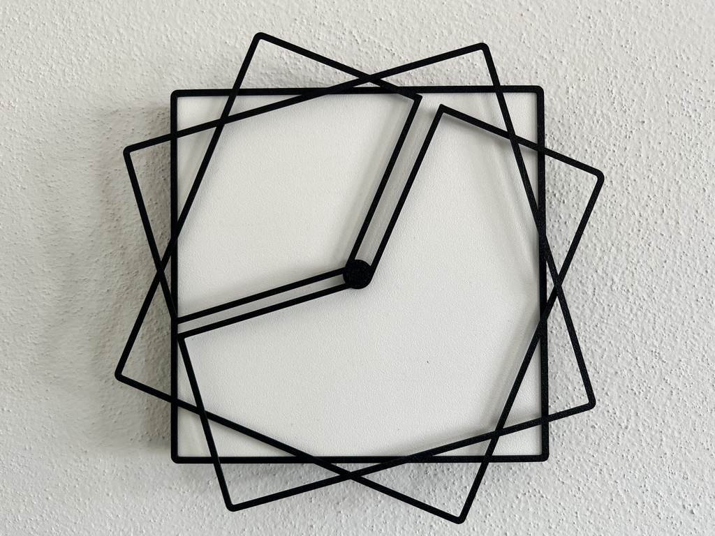 Modern 3D Printed Geometric Wall Clock – Minimalist Black Designer Clock (Approx 18 to 22 cm Size)