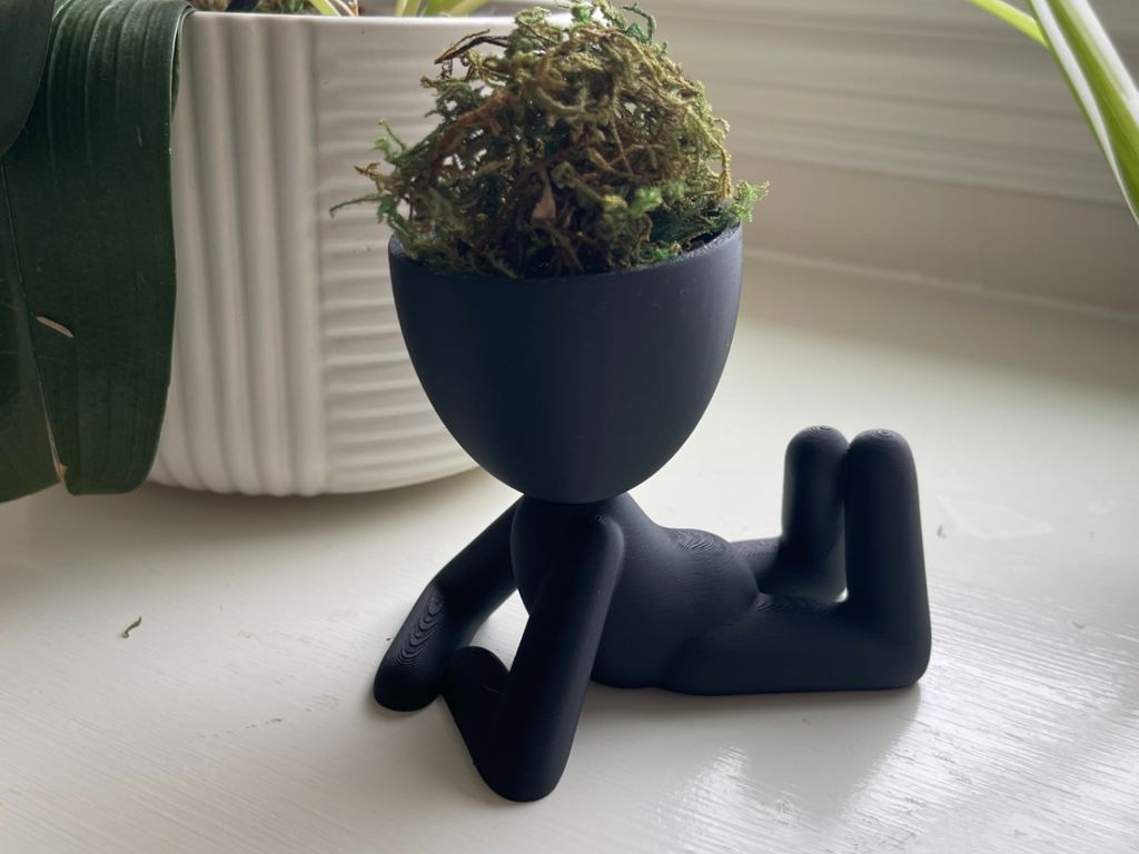 Relaxing Human Shape Planter Pot – Modern Decorative Plant Holder