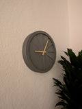 Modern 3D Printed Round Wall Clock – Minimalist Grey Designer Clock (Approx. 22 cm Size)