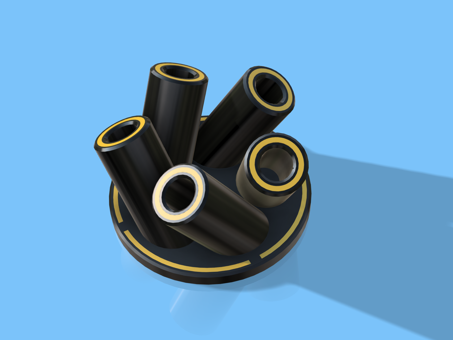 Futuristic Multi-Tube Pen Holder – Modern 3D Printed Desk Organizer