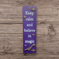 Keep Calm and Believe in Magic Bookmark – 3D Printed Purple Inspirational Bookmark with Star Design | Cute Gift for Book Lovers