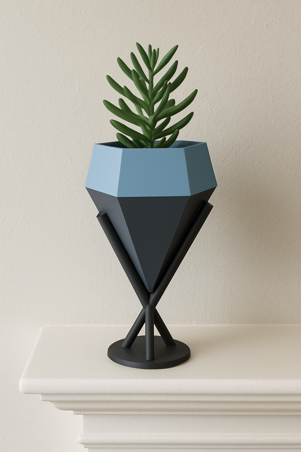 Modern Geometric Planter with Stand – Decorative Indoor Plant Pot