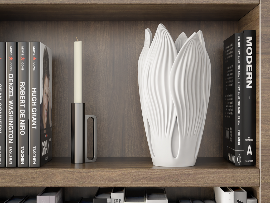 Sevenart3D Leaves Design Vase – Modern Decorative Flower Vase for Home Décor