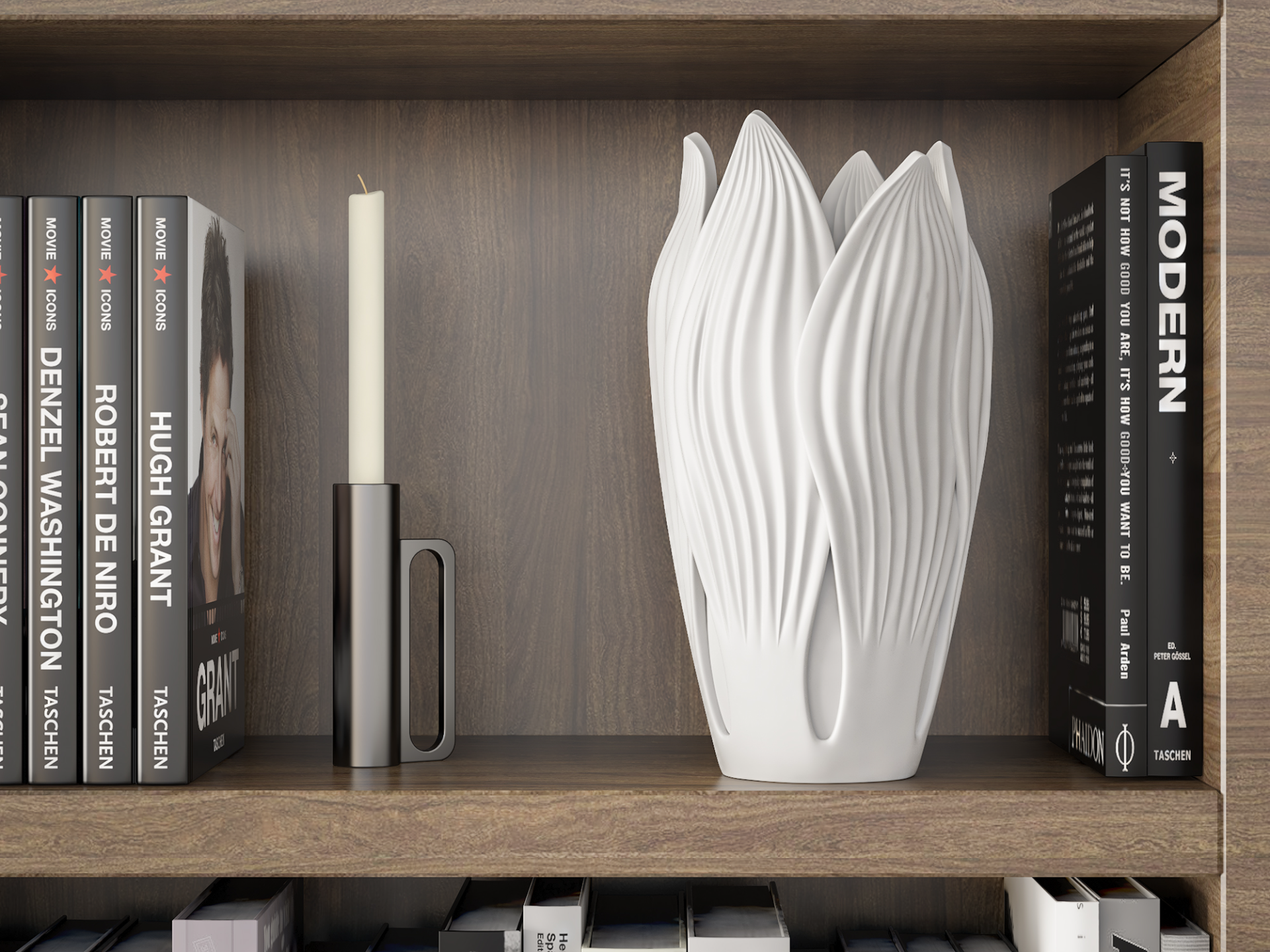 Sevenart3D Leaves Design Vase – Modern Decorative Flower Vase for Home Décor