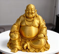 Golden Laughing Buddha Statue – 3D Printed Lucky Buddha Idol for Home Decor, Wealth & Prosperity Feng Shui Figurine