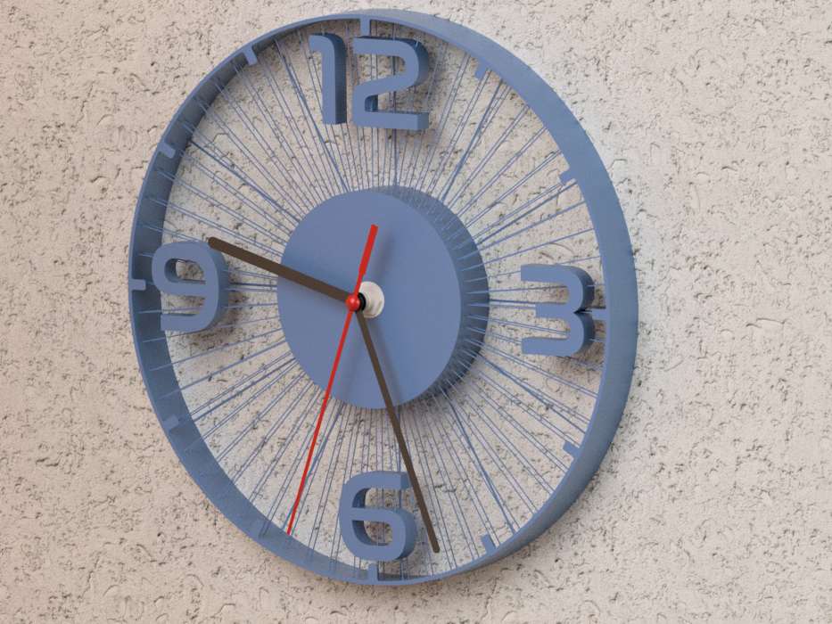 Large 3D Printed Modern Wall Clock – Minimalist Open Frame Designer Clock (Approx. 22 cm Size)