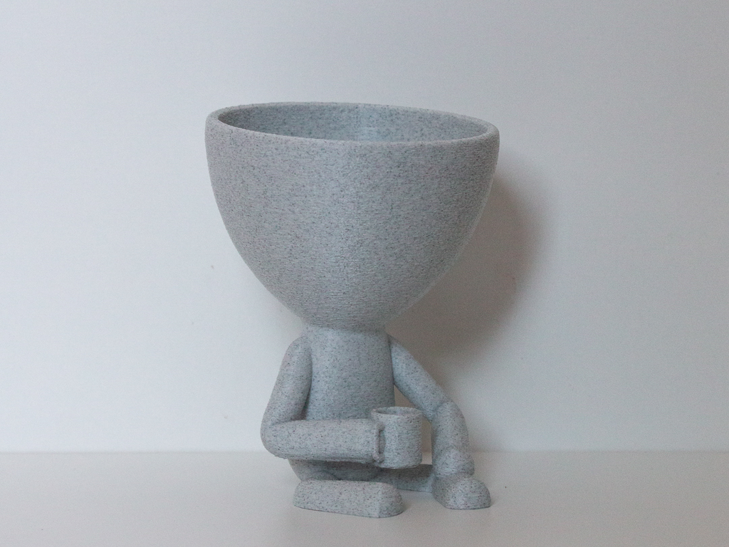 Cute Cactus Planter Figurine with Coffee Cup – Decorative Mini Plant Pot