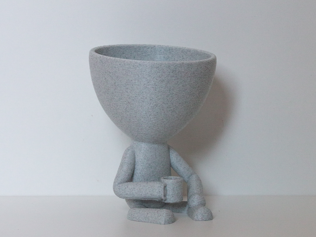 Cute Cactus Planter Figurine with Coffee Cup – Decorative Mini Plant Pot