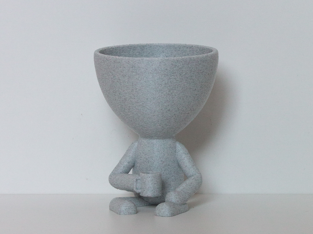 Cute Cactus Planter Figurine with Coffee Cup – Decorative Mini Plant Pot