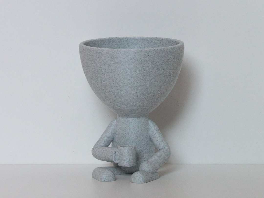 Cute Cactus Planter Figurine with Coffee Cup – Decorative Mini Plant Pot